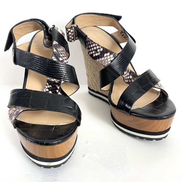 Michael Kors shoes Women's black/brown platforms size 7,5 Multicolor sandals - Picture 3 of 9